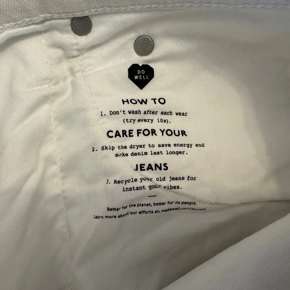 Madewell The Perfect Vintage Straight Leg Jean in Cream Size 28 - Picture 7 of 10